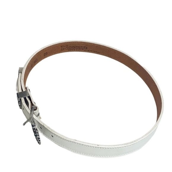 Nocona White Leather Western Southwest Belt Vintage size 28 - Picture 5 of 8